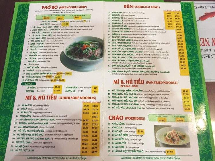 Pho Lucky Restaurant - Stockton, CA menu_pic