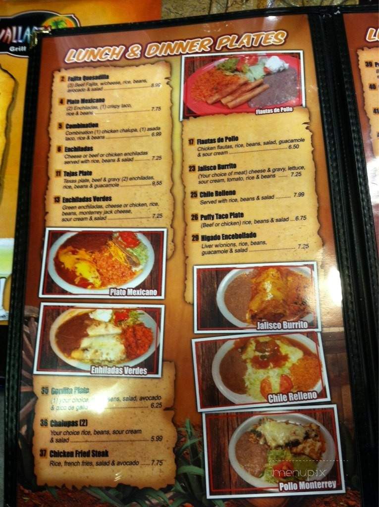 Menu of Vallarta Grill And Bar in San Antonio, TX 78238