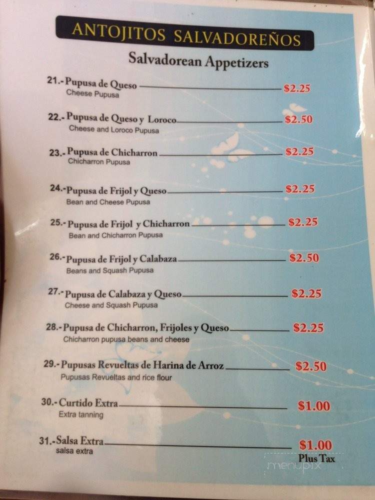 Restaurante Salvadorena Cabana - Los Angeles, CA menu_pic