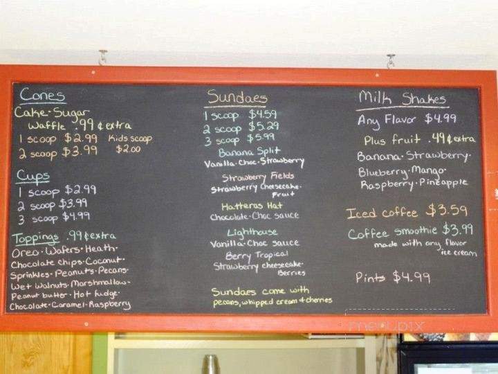 Happy Belly Ice Cream - Hatteras, NC menu_pic