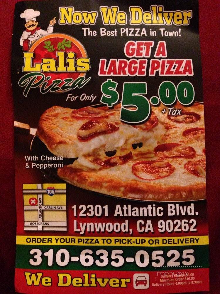 Lalis Pizza - Lynwood, CA menu_pic