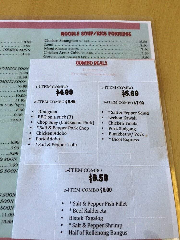 Ma Jing's Eatery - Carson, CA menu_pic