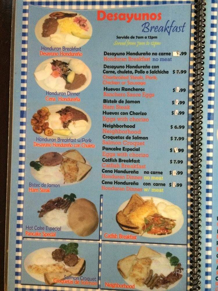 La Casa Honduras - Los Angeles, CA menu_pic
