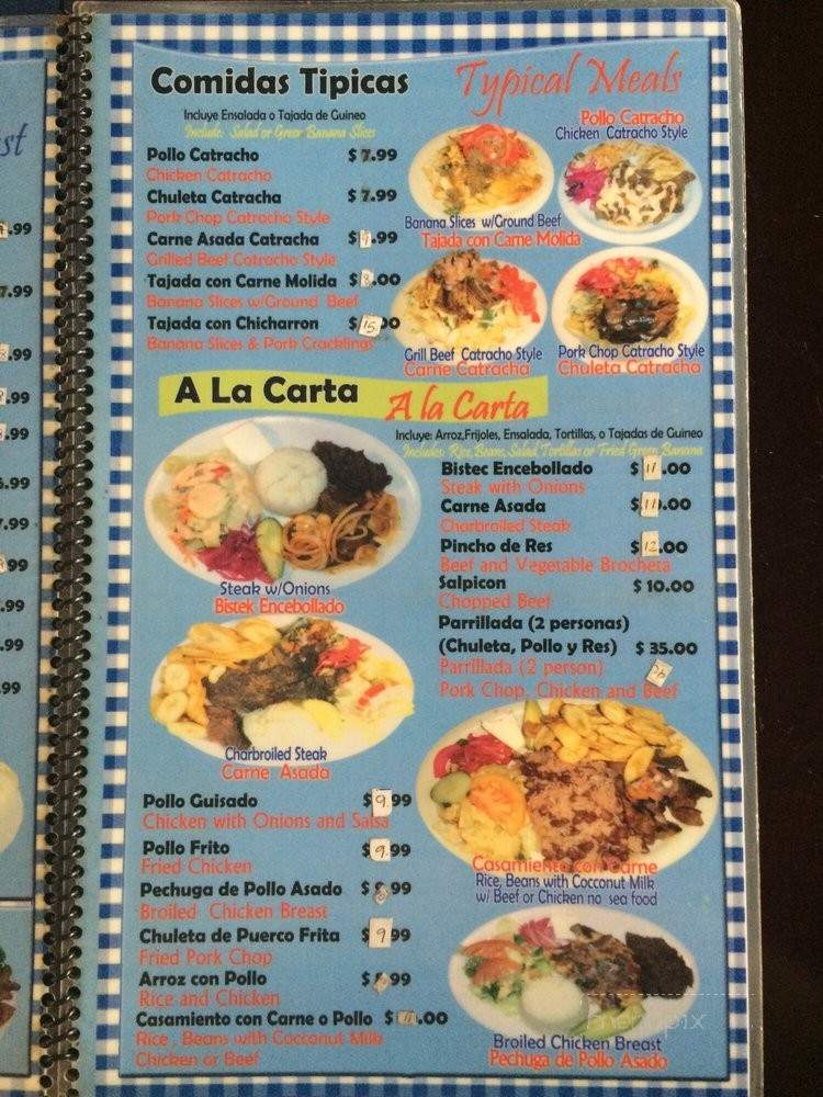 La Casa Honduras - Los Angeles, CA menu_pic