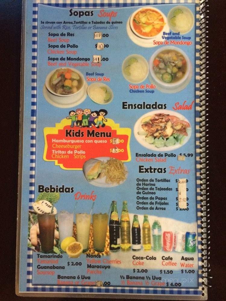 La Casa Honduras - Los Angeles, CA menu_pic