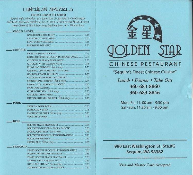 Golden Star - Sequim, WA menu_pic