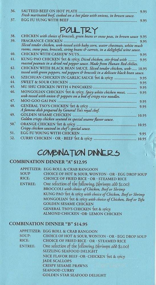 Golden Star - Sequim, WA menu_pic
