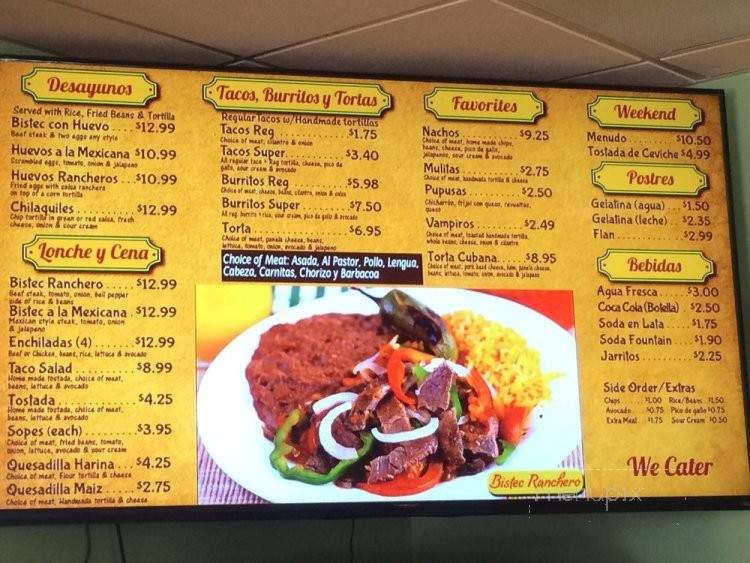 Araujo's Mexican Grill - San Jose, CA menu_pic