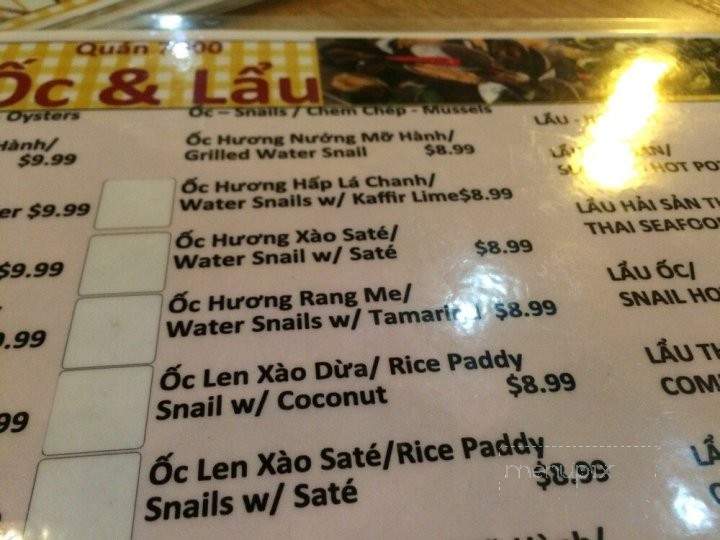 Quan 7000 BBQ & Pho - San Jose, CA menu_pic