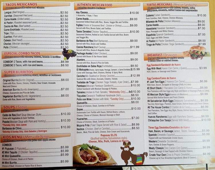 Taqueria El Cabrito - Annapolis, MD menu_pic