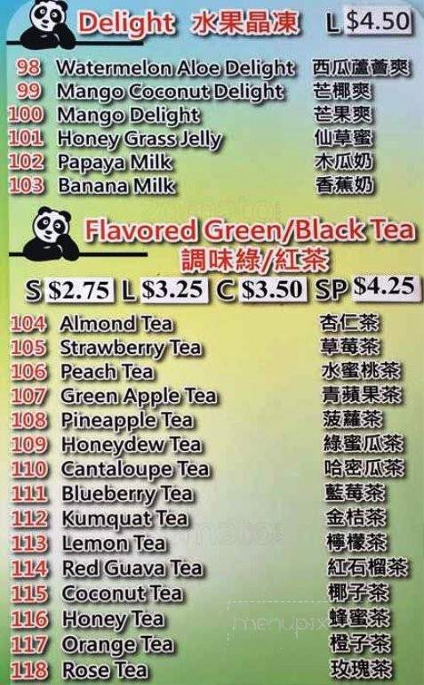 Panda Boba - San Francisco, CA menu_pic
