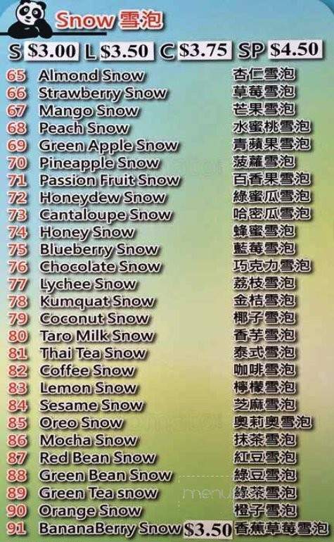 Panda Boba - San Francisco, CA menu_pic