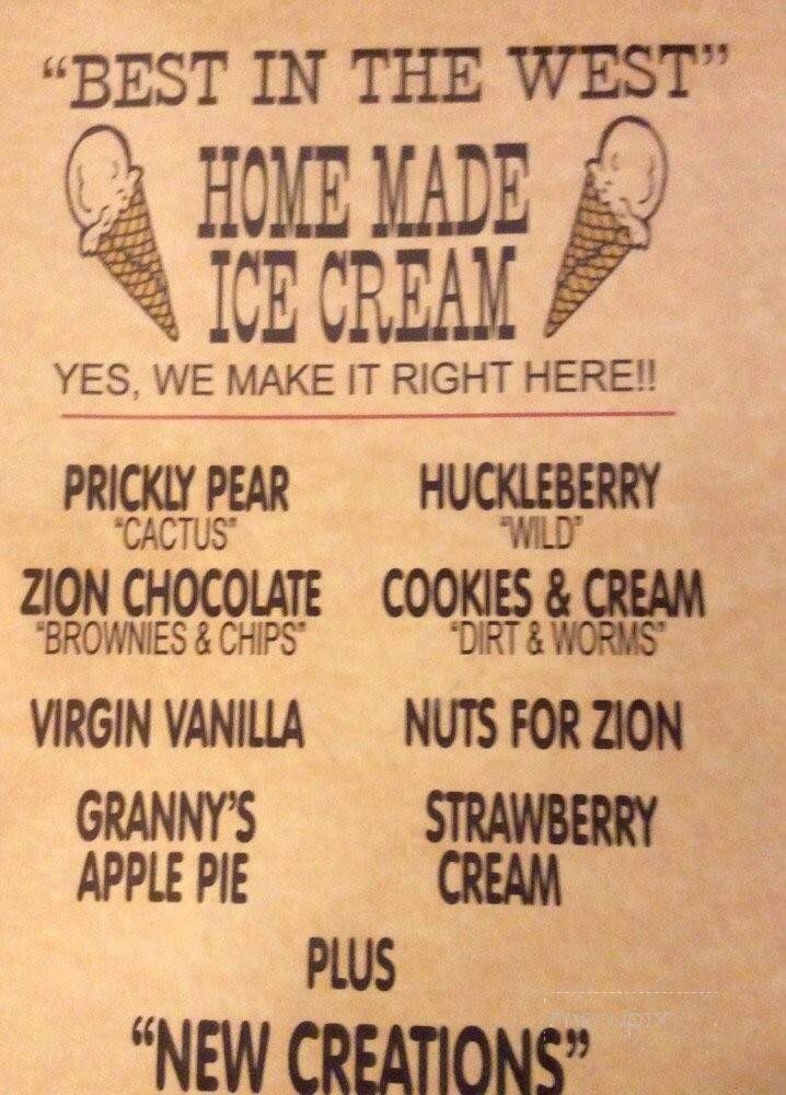 Fort Zion - Virgin, UT menu_pic