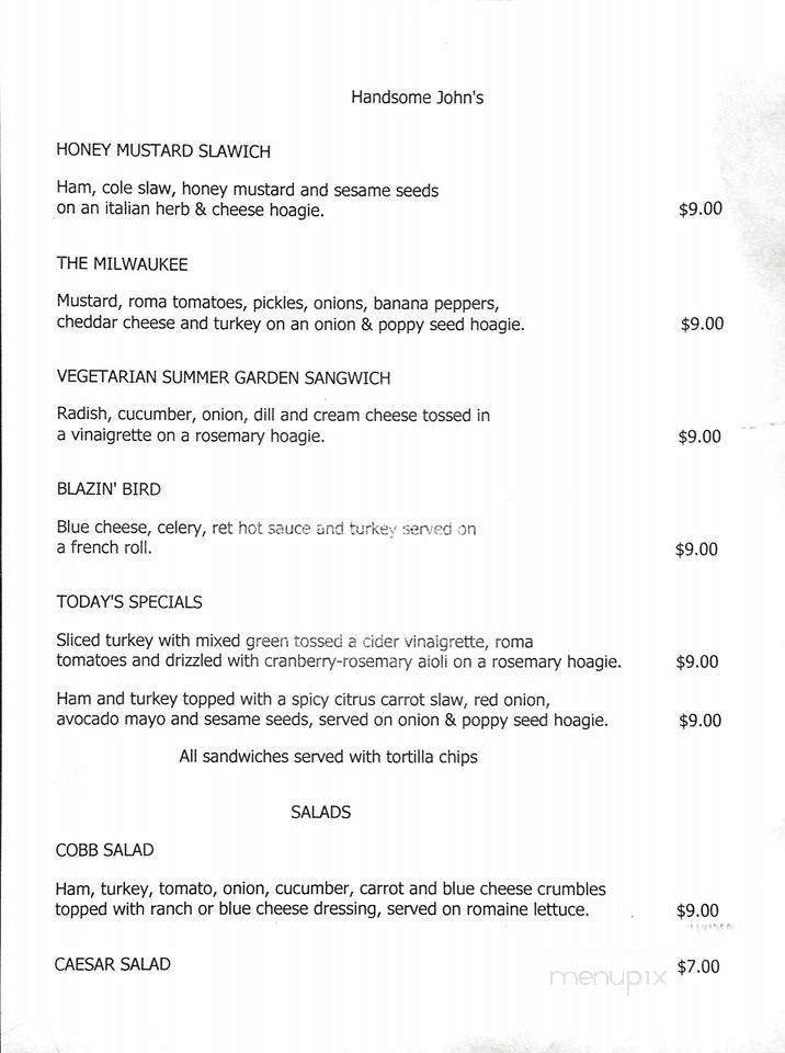 Handsome John's Speakeasy - Mount Shasta, CA menu_pic