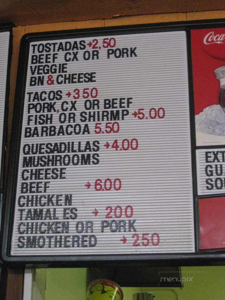 Toribios - El Prado, NM menu_pic