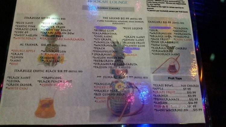 Saint Hookah Lounge - Rowland Heights, CA menu_pic