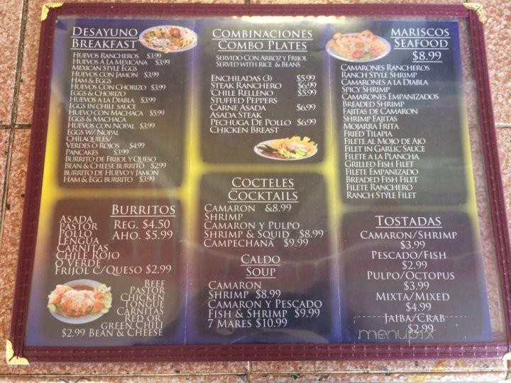 El Bienvenido - La Puente, CA menu_pic