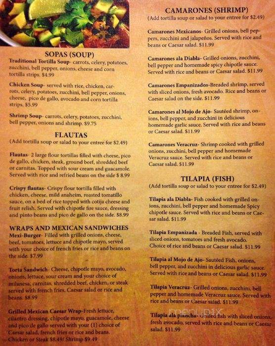 Guacamole's Mexican Grill - Gastonia, NC menu_pic