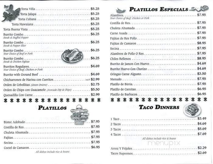 La Mexicana Buena Vista - Crystal Lake, IL menu_pic