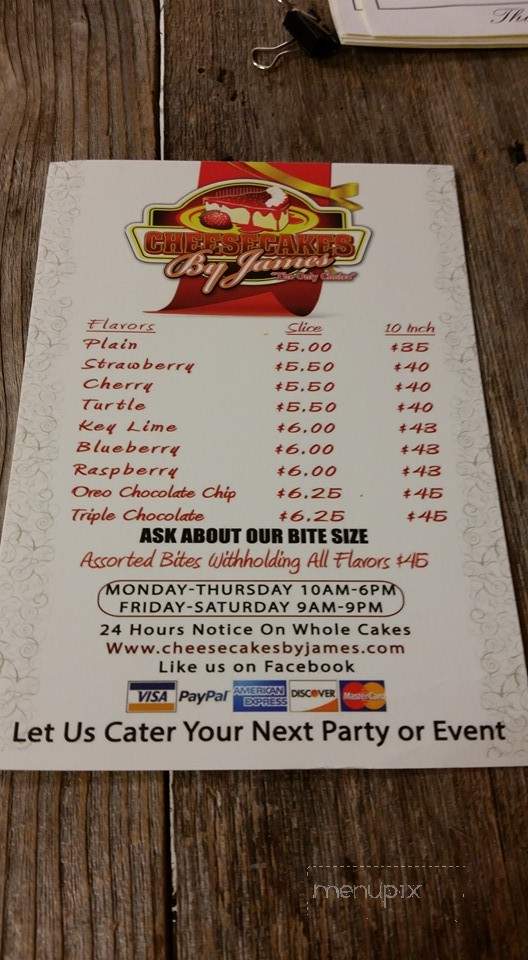 Cheesecakes by James - Shorewood, IL menu_pic