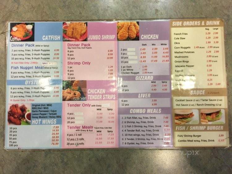 Crispy Seafood and Chicken Menu