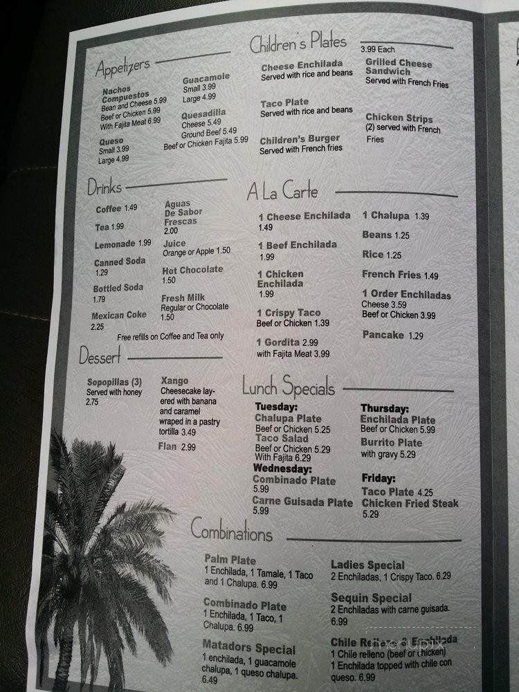 The Palms - Seguin, TX menu_pic
