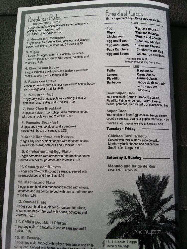 The Palms - Seguin, TX menu_pic