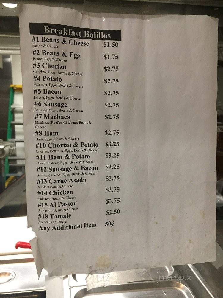 El Molino de Oro - Lake Forest, CA menu_pic