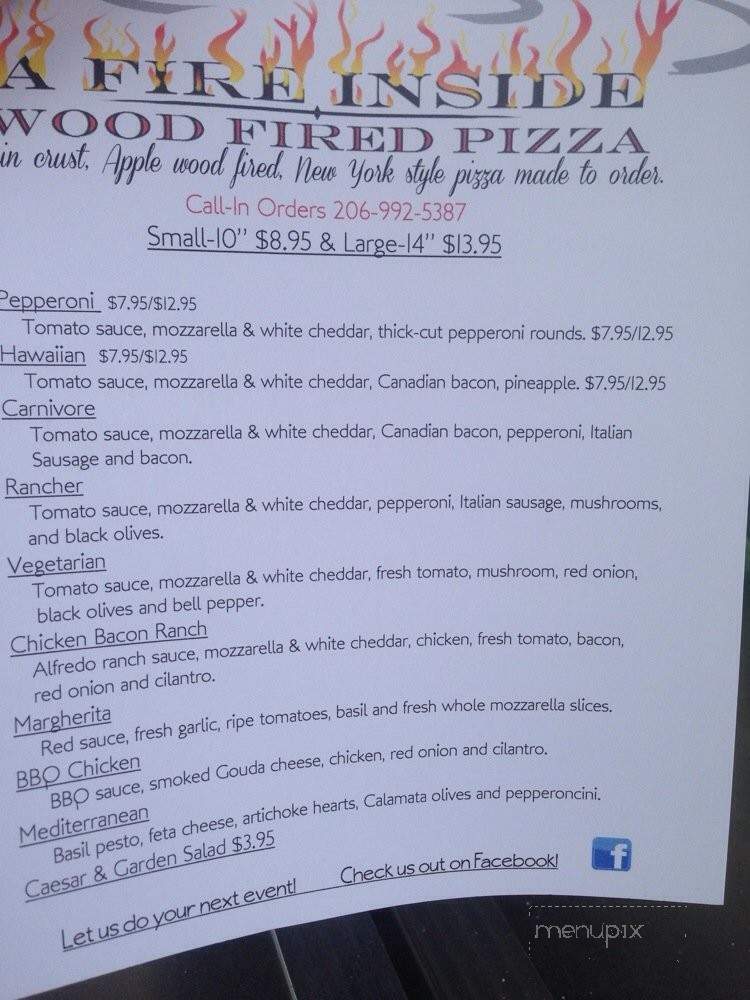 A Fire Inside Wood Fired Pizza - Renton, WA menu_pic
