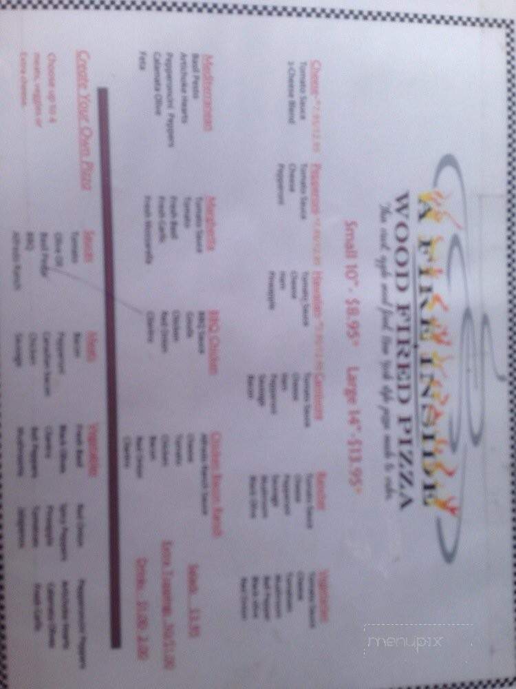 A Fire Inside Wood Fired Pizza - Renton, WA menu_pic