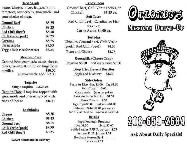 Orlando's Mexican Drive-Up - Coeur d'Alene, ID menu_pic
