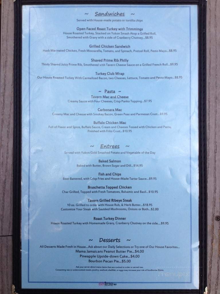 Blue Lake Tavern - Mecosta, MI menu_pic