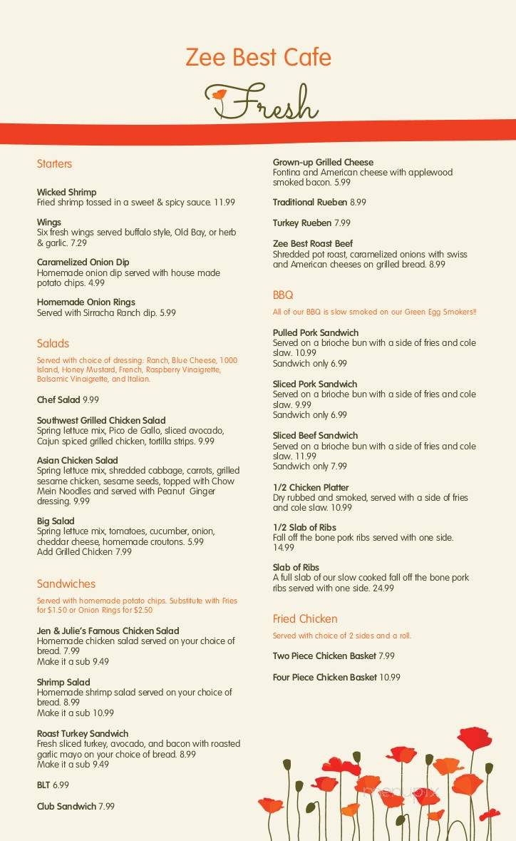 Zee Best Cafe and Carryout - Mechanicsville, MD menu_pic