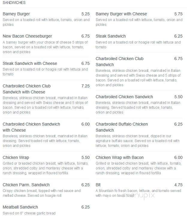 Barney's Sport Pub - Saint Louis, MO menu_pic