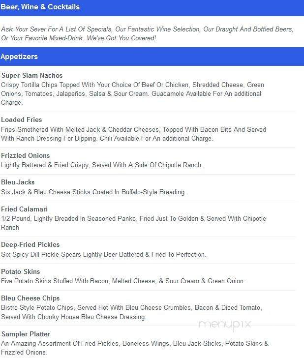 The Quarry Bar & Grille - Helena, MT menu_pic