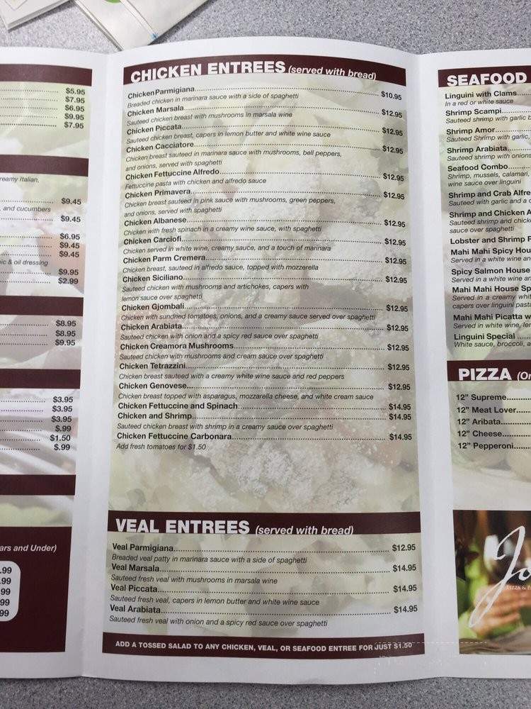 Joe's Pizza & Pasta Italian Grill - Bentonville, AR menu_pic