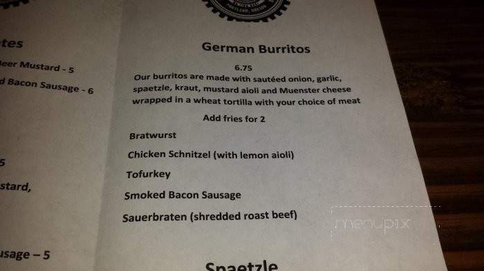 Stein Haus - Portland, OR menu_pic