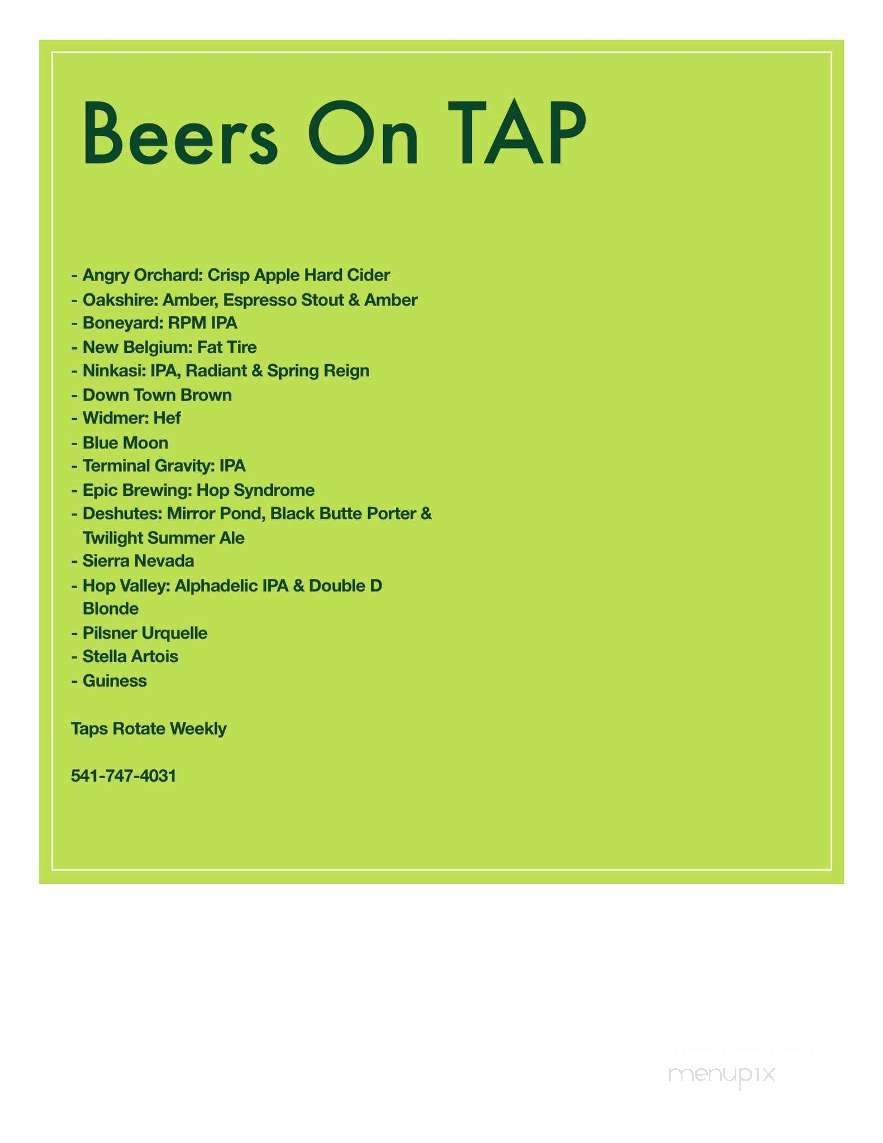 McShanes - Eugene, OR menu_pic
