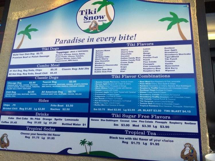 Tiki Snow - Visalia, CA menu_pic