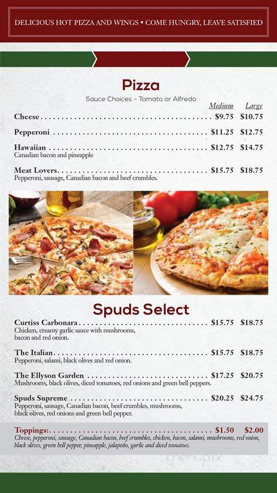 Spuds Restaurant & Brew Pub - Lemoore, CA menu_pic
