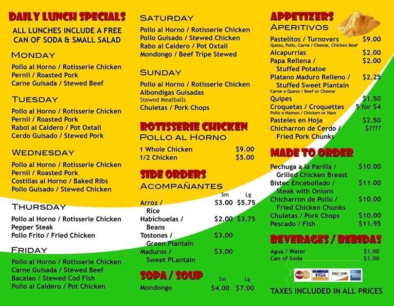 809 Take Out - Swiftwater, PA menu_pic