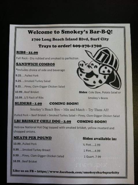 Smokey's BBQ - Surf City, NJ menu_pic