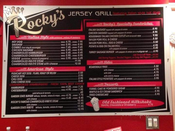 Rocky's New Jersey Grill - Long Branch, NJ menu_pic