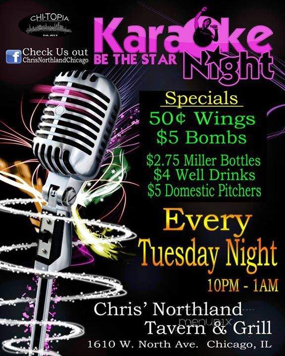 Chris' Northland Tavern & Grill - Chicago, IL menu_pic