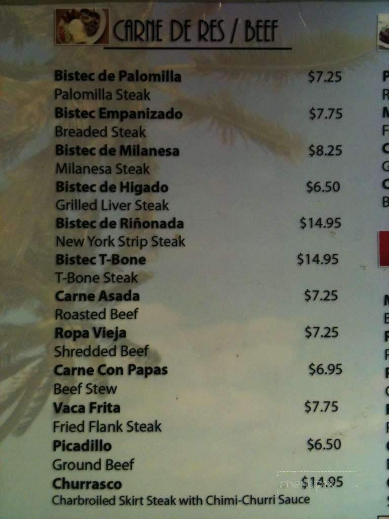 Arco Iris Cafe - Tampa, FL menu_pic