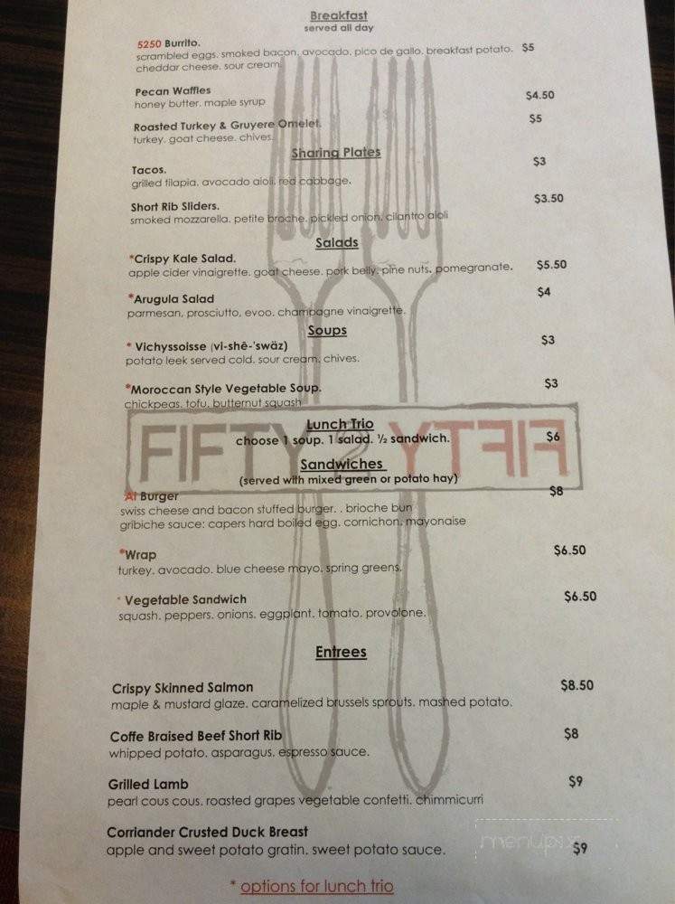 Fifty 2 Fifty - North Hollywood, CA menu_pic