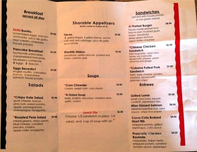 Fifty 2 Fifty - North Hollywood, CA menu_pic