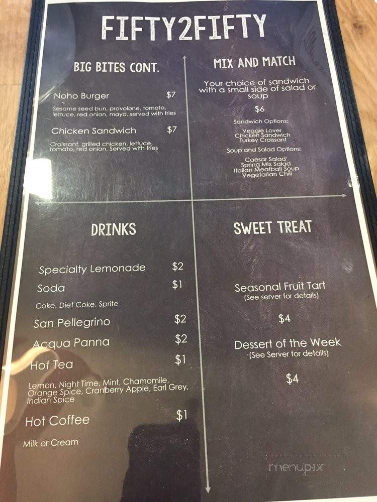 Fifty 2 Fifty - North Hollywood, CA menu_pic
