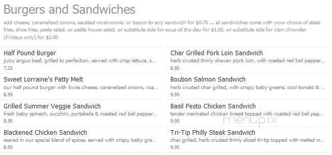 Sweet Lorraine's - Irvine, CA menu_pic