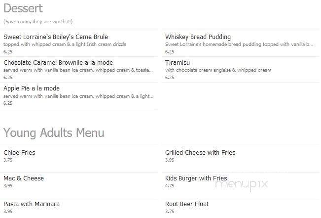 Sweet Lorraine's - Irvine, CA menu_pic